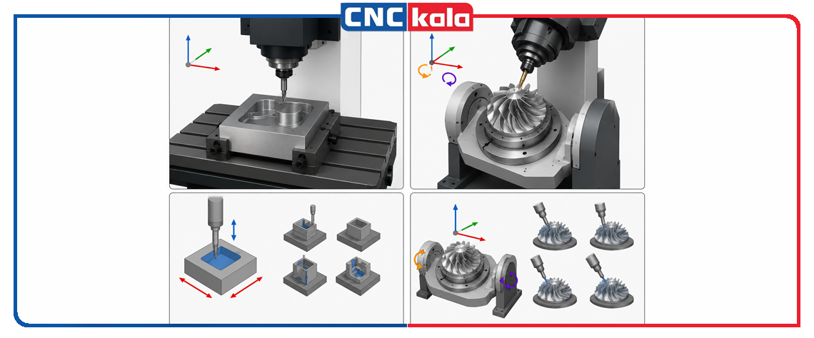سه محوره در دستگاه CNC بهتر است یا پنج محوره؟