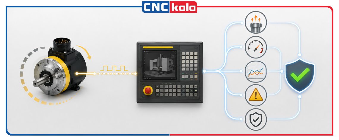 نقش انکودر در حفظ پایداری سیستم CNC